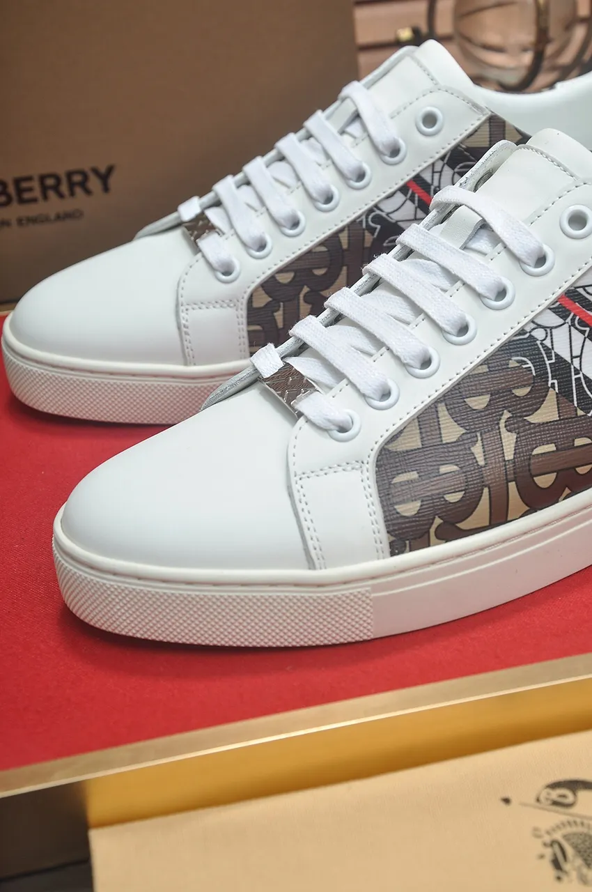Men's shoes💰480💶[Burberry] (cowhide lining) classic low-top sneakers｜Imported cowhide with classic plaid fabric｜Cow leather lining｜Original outsole｜Fine workmanship and comfortable to wear Size: 38-44 (customized at 45)